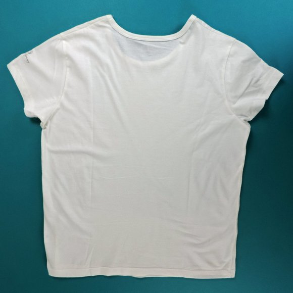 OM Yoga shirt White with glitter OM M EUC - Picture 3 of 3